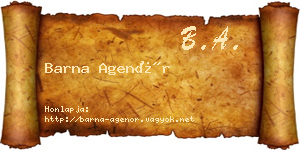 Barna Agenór névjegykártya